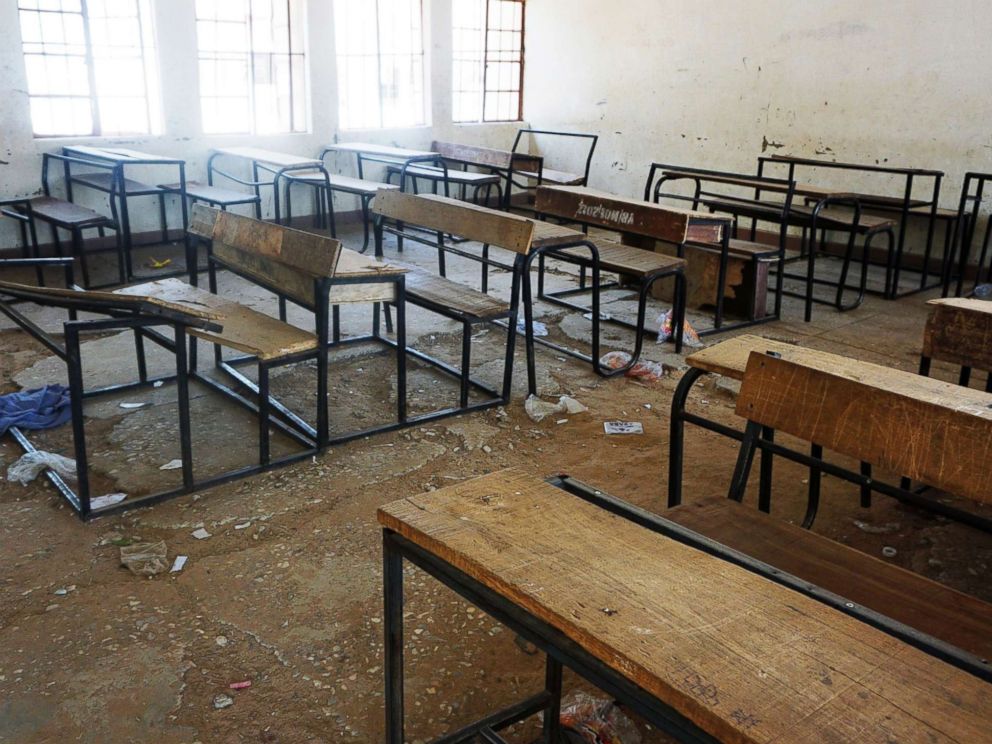 PHOTO: A classroom sits deserted at the Government Girls Technical College at Dapchi town in northern Nigeria after Boko Haram Islamists kidnapped 110 school girls, Feb. 28, 2018.