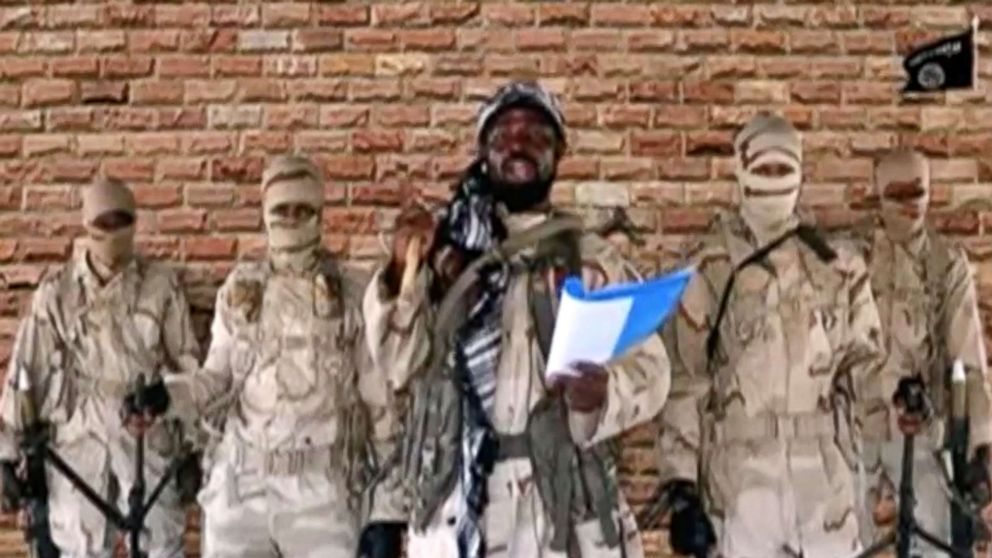 PHOTO: The leader of one of Boko Haram's factions, Abubakar Shekau, speaks in front of guards in an unknown location in Nigeria in this still image taken from an undated video obtained on Jan. 15, 2018.