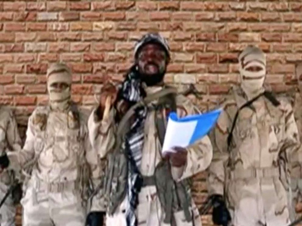 PHOTO: The leader of one of Boko Harams factions, Abubakar Shekau, speaks in front of guards in an unknown location in Nigeria in this still image taken from an undated video obtained on Jan. 15, 2018.