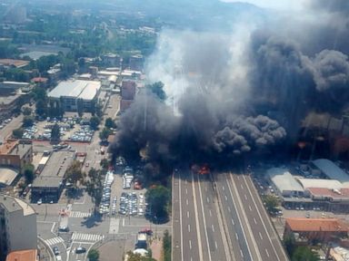 Massive explosion rips huge hole in highway