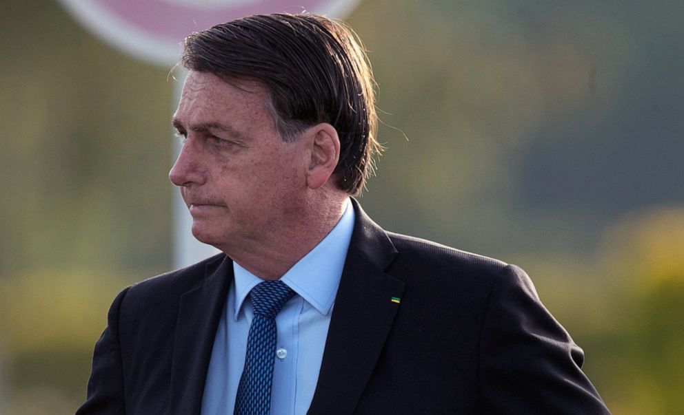 PHOTO: Brazilian President Jair Bolsonaro during an event at the Palacio do Alvorada, in Brasilia, Brazil, June 9, 2020.