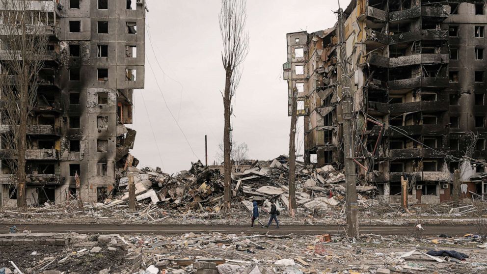 Images show destruction left in Ukraine town of Borodyanka after Russian  occupation - ABC News