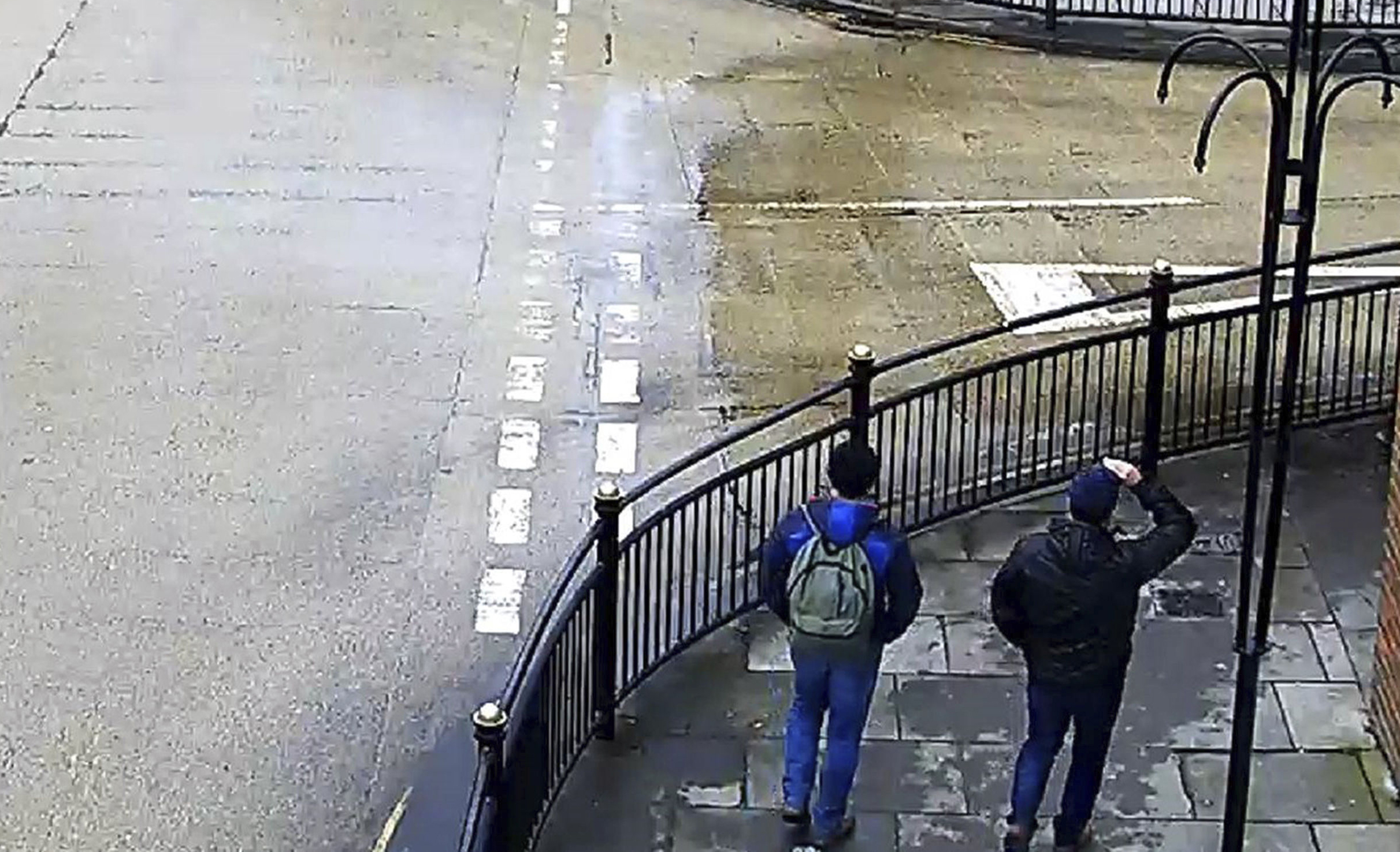 PHOTO: This still taken from CCTV and issued by the Metropolitan Police in London on Sept. 5, 2018, shows Ruslan Boshirov and Alexander Petrov on Fisherton Road, Salisbury, England, March 4, 2018.