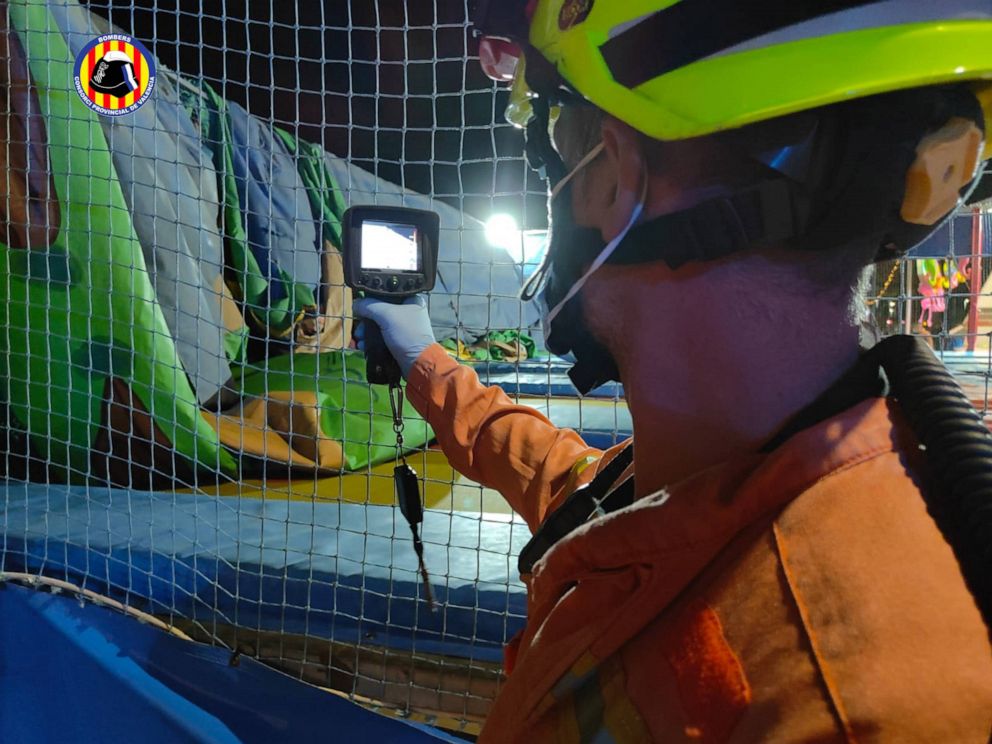 PHOTO: An image posted on social media by the Provincial Firefighters Consortium of Valencia shows the scene of a fatal accident involving a bouncy castle in Mislata, near Valencia, Spain, on Jan. 4, 2022.