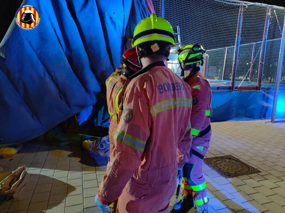 PHOTO: An image posted on social media by the Provincial Firefighters Consortium of Valencia shows the scene of a fatal accident involving a bouncy castle in Mislata, near Valencia, Spain, on Jan. 4, 2022.