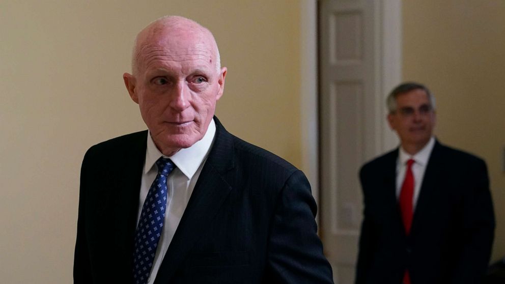 PHOTO: Arizona's House Speaker Rusty Bowers arrives for a House select committee hearing investigating the Jan. 6 attack on the U.S. Capitol in Washington, June 21, 2022. Walking behind Bowers is Georgia Secretary of State Brad Raffensperger.