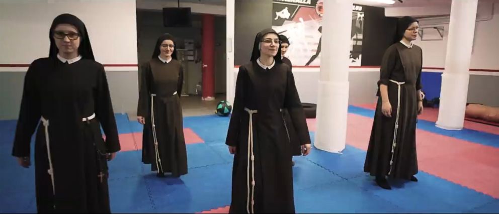PHOTO: Nuns at a Catholic convent in a small town in Poland have made boxing a part of their strict daily schedule.