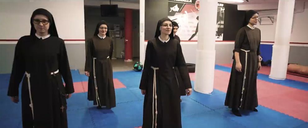 PHOTO: Nuns at a Catholic convent in a small town in Poland have made boxing a part of their strict daily schedule.