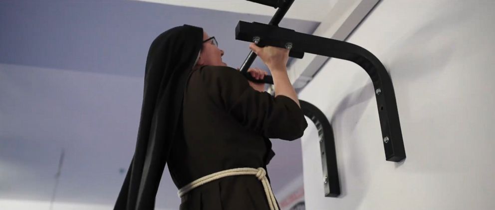 PHOTO: Nuns at a Catholic convent in a small town in Poland keep fit with daily boxing workouts. 