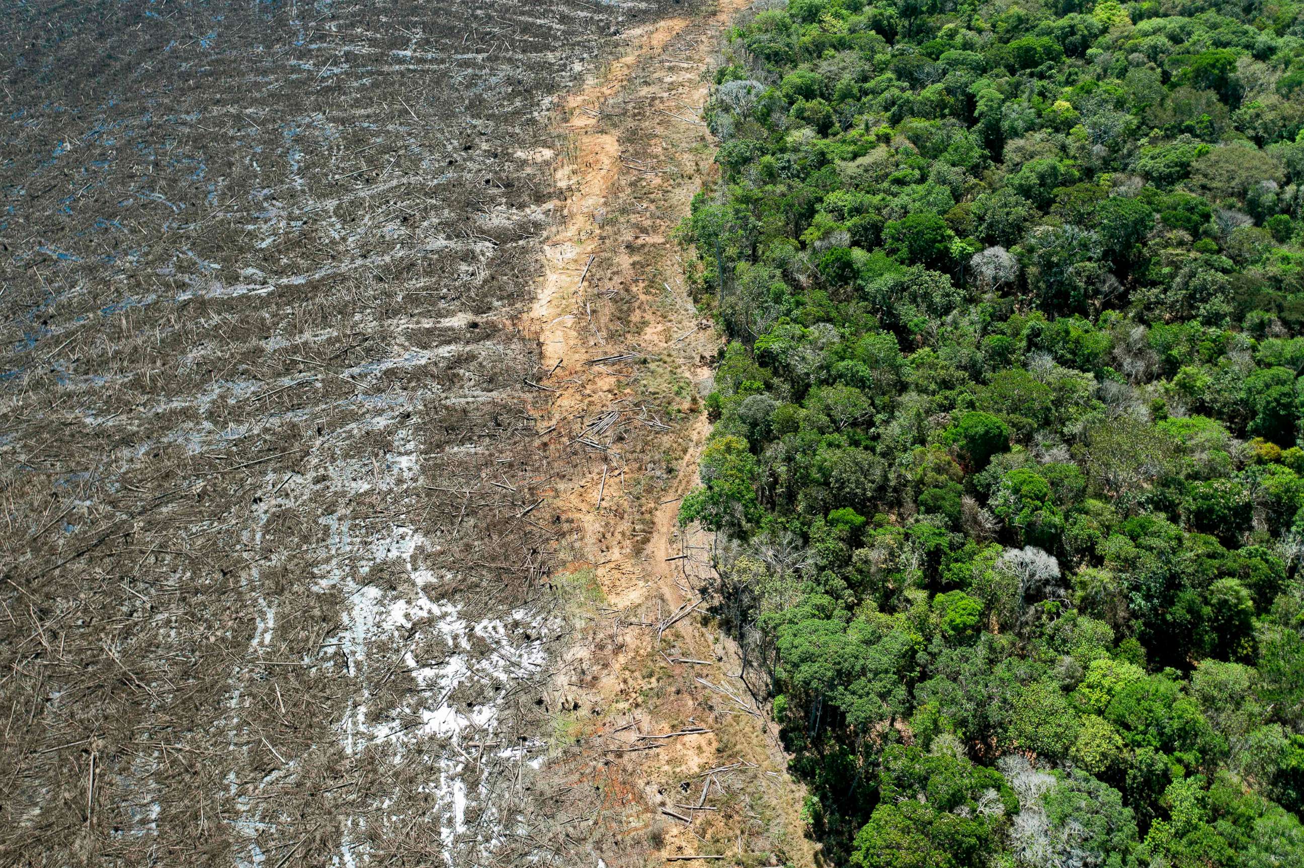 PHOTO: An aerial view of a deforested area close to Sinop, Mato Grosso State, Brazil, Aug. 7, 2020.