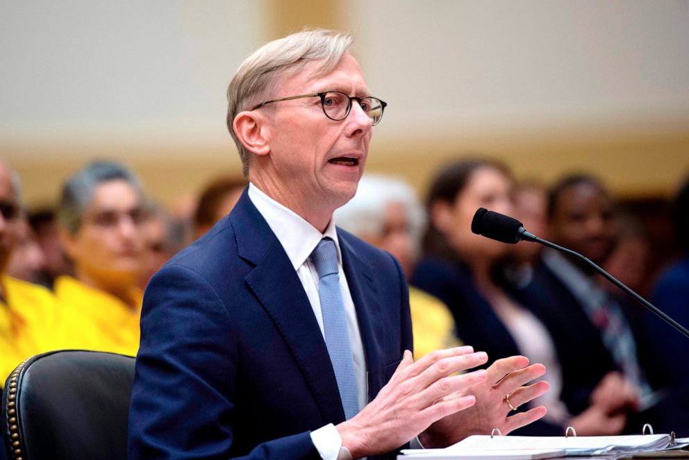 PHOTO: Brian Hook, the U.S. Special Representative for Iran, testifies before a House Foreign Affairs Subcommittee on the Middle East, North Africa, and International Terrorism hearing at the Capitol in Washington, D.C., June 19, 2019. 