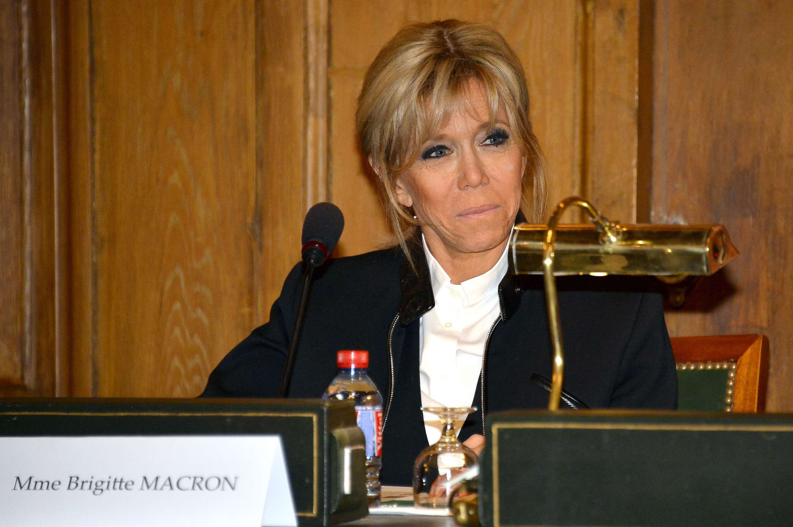 PHOTO: French First Lady Brigitte Macron attends the Prix Histoire et Prix Patrimoine 2017 de La Fondation Stephane Bern at Institut de France, on Jan. 11, 2018, in Paris.