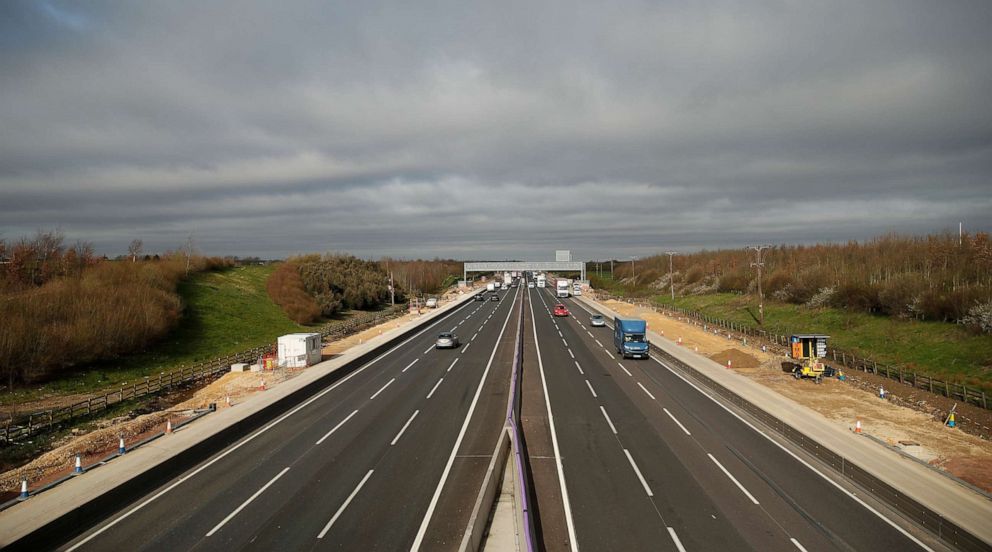 PHOTO: Light traffic on the M1 motorway as the number of coronavirus cases grow around the world, near Milton Keynes, Britain, March 17, 2020.