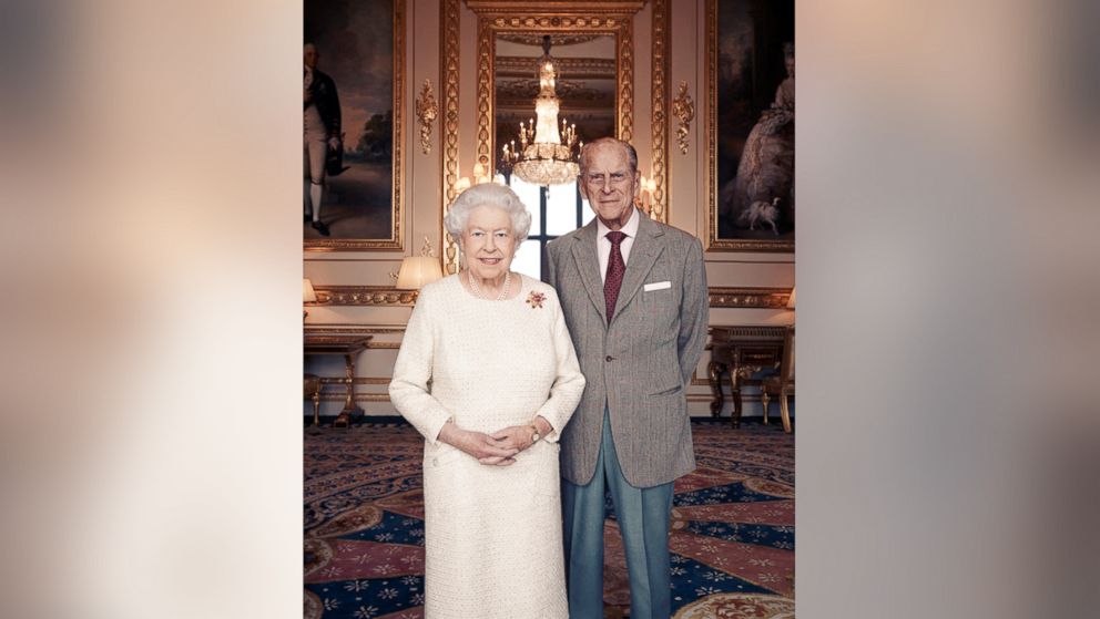 PHOTO: Britain's Queen Elizabeth and Prince Philip pose for a photograph in the White Drawing Room at Windsor Castle, England in this handout photo issued Nov. 18, 2017, in celebration of their platinum wedding anniversary Nov. 20, 2017. 

