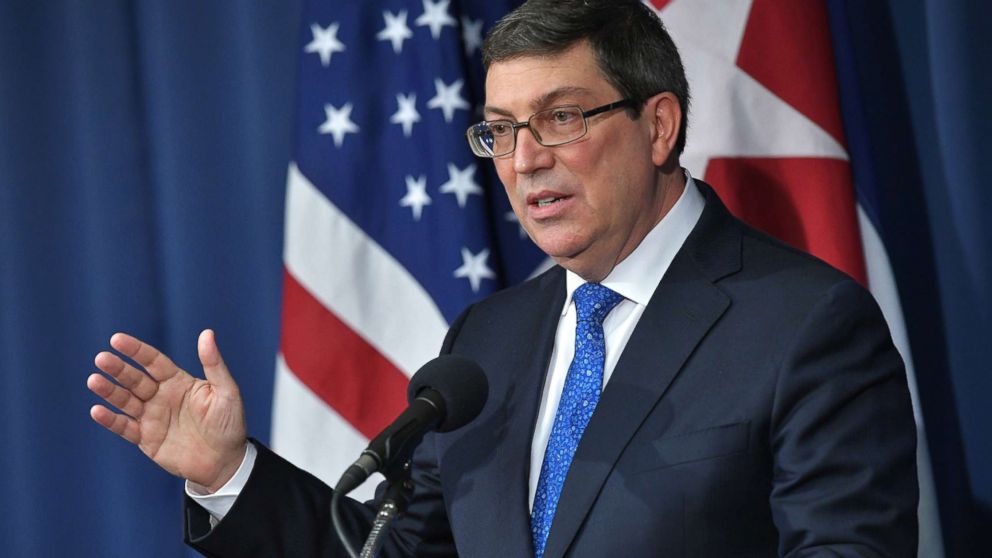 Cuba's Foreign Minister Bruno Rodriguez speaks during a press conference at the National Press Club in Washington, D.C., Nov. 2, 2017. 