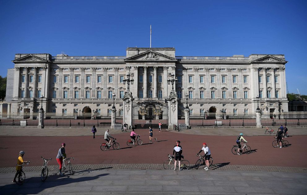 PHOTO: A view of Buckingham Palace in London, on April 26, 2020.