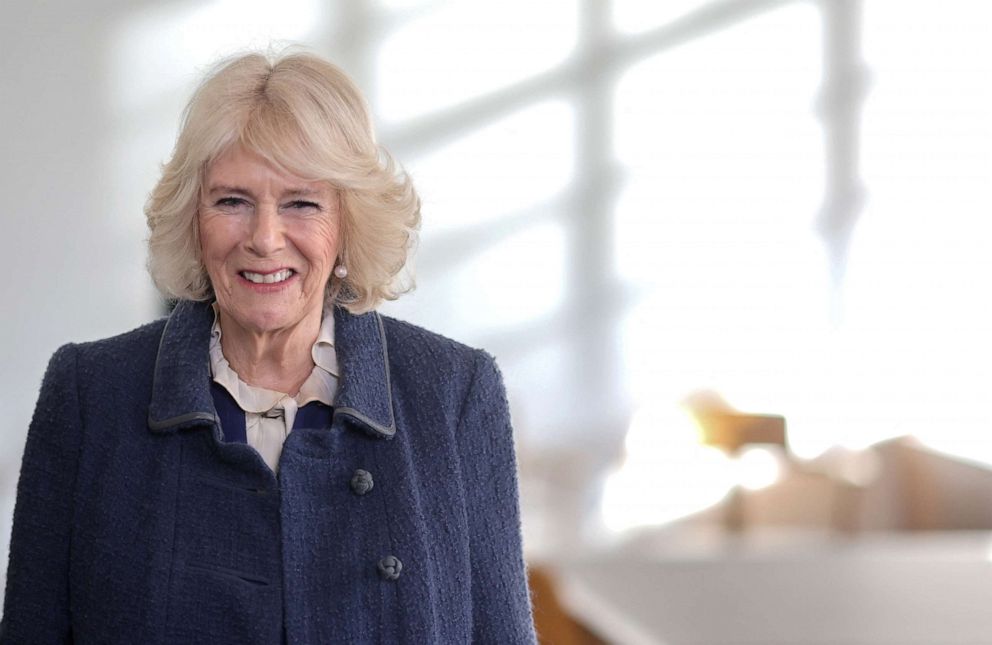 PHOTO: Britain's Camilla, Duchess of Cornwall, smiles during her visit to the Bodleian Library at Oxford University in Oxford, Britain, Jan. 26, 2022.
