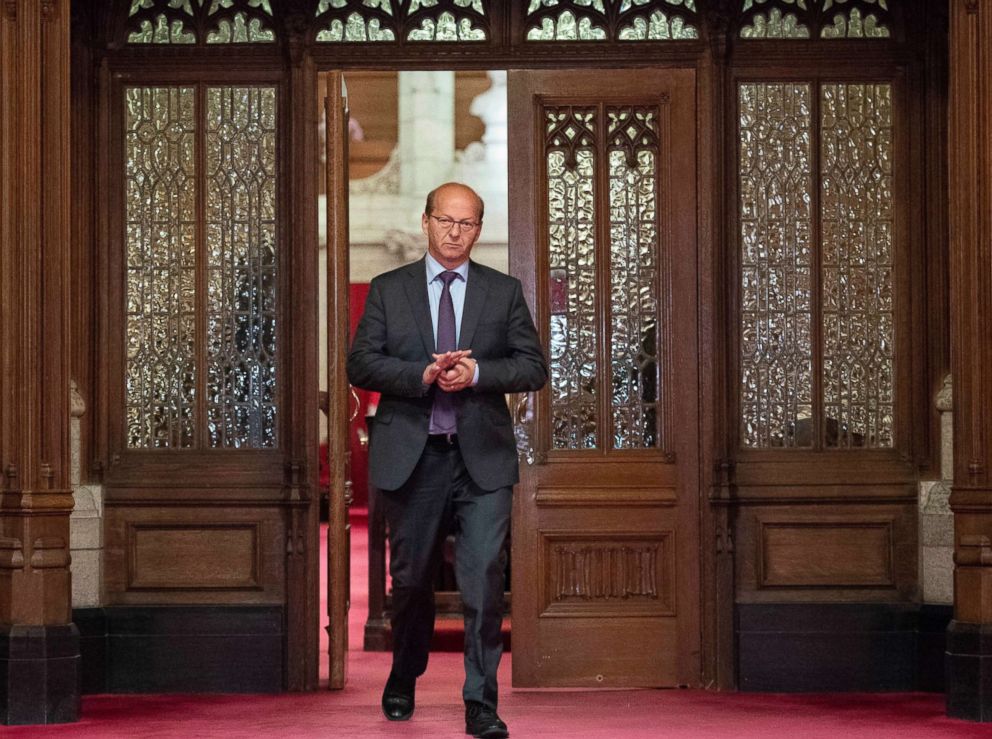 PHOTO: Conservative Sen. Claude Carignan leaves the Senate Chamber after the vote on Bill C-45, the Cannabis Act, in the Senate on Parliament Hill in Ottawa, Ontario, June 19, 2018.