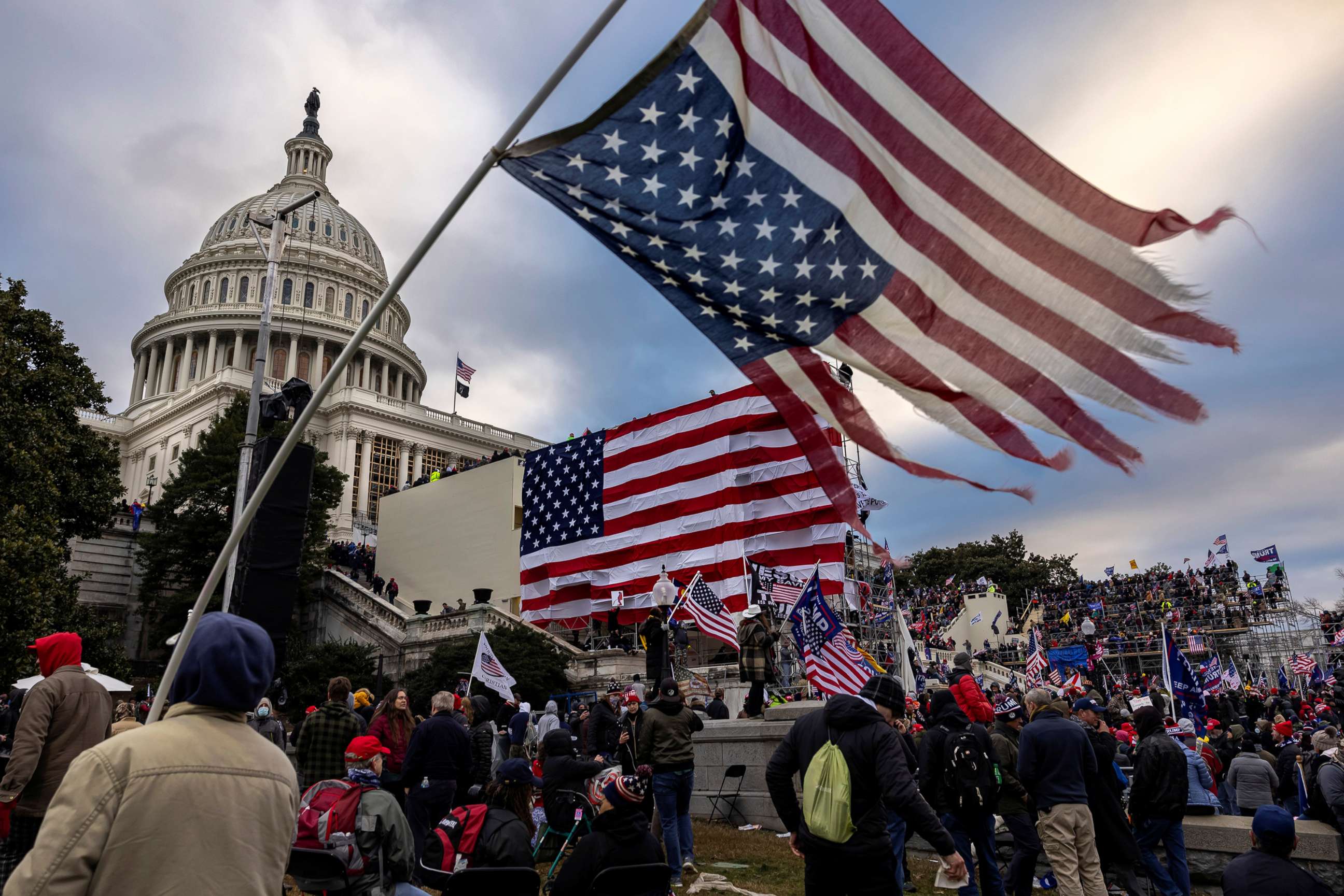 PHOTO: Pro-Trump protesters gather in front of the U.S. Capitol Building in Washington, Jan. 6, 2021.