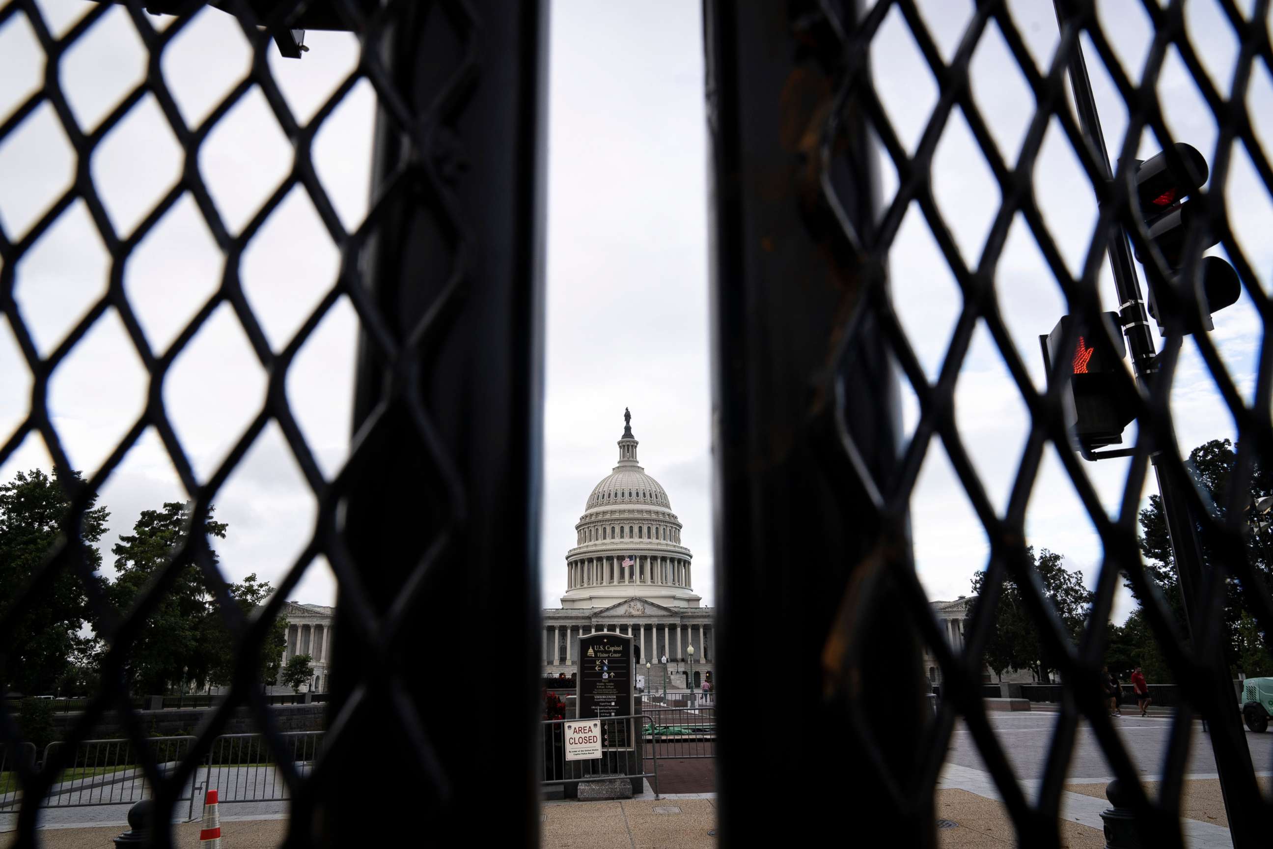 PHOTO: The U.S. Capitol stands behind security fencing on Sept. 17, 2021, in Washington ahead of the Justice for J6 Rally.