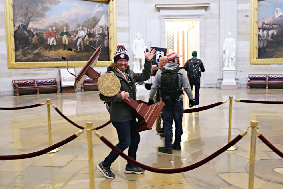 PHOTO:Protesters enter the U.S. Capitol Building on Jan. 06, 2021, in Washington, D.C.