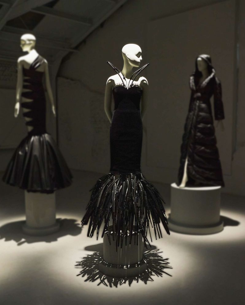 PHOTO: Fashion designer Jeremy Scott designed 10 dresses with discarded car parts from Hyundai's automobile.