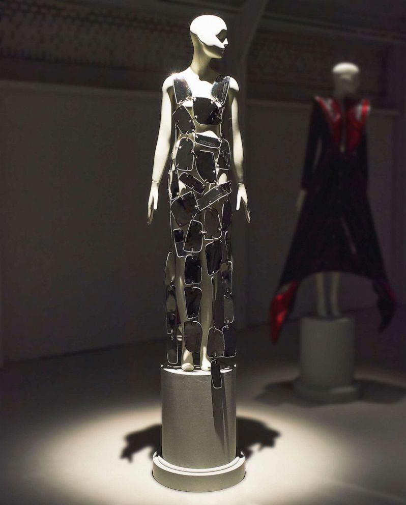 PHOTO: Fashion designer Jeremy Scott designed 10 dresses with discarded car parts from Hyundai's automobile.