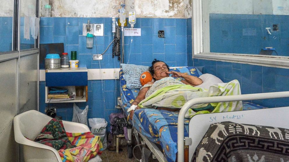 PHOTO: A patient seen lying down on her bed in a dismal hospital condition, May 10, 2018, in Caracas, Miranda, Venezuela.