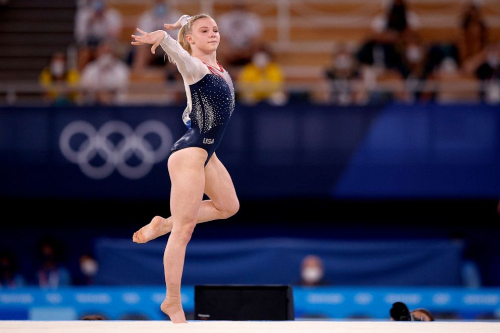 PHOTO: Jade Carey of Team United States competes during the Women's Floor Exercise Final on day ten of the Tokyo 2020 Olympic Games at Ariake Gymnastics Centre on Aug. 2, 2021 in Tokyo, Japan.