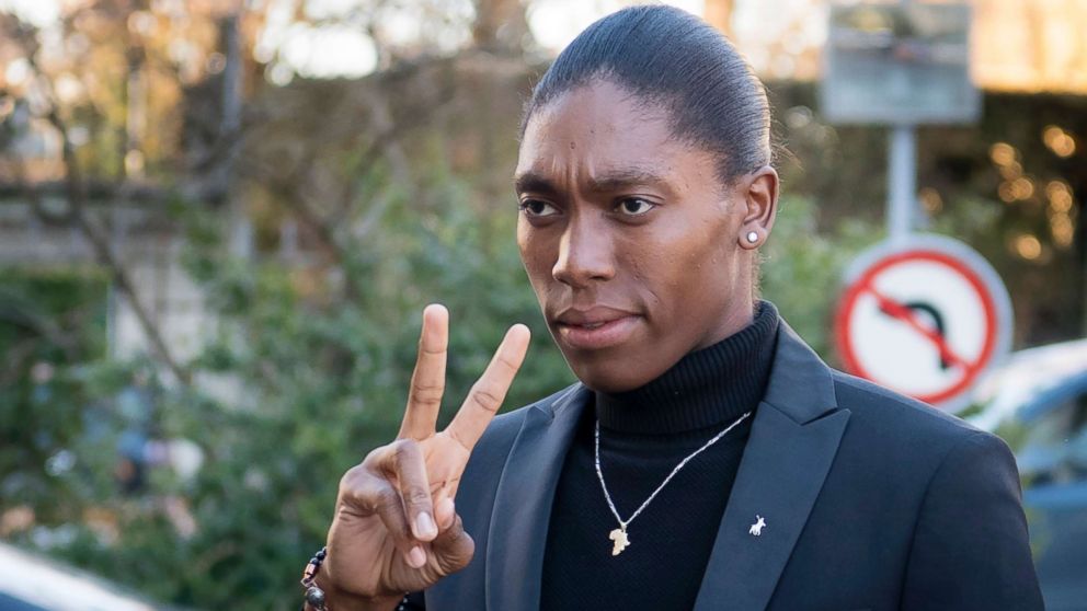 PHOTO: South Africa's runner Caster Semenya, current 800-meter Olympic gold medalist and world champion, arrives for the first day of her hearing at the international Court of Arbitration for Sport, CAS, in Lausanne, Switzerland, Feb. 18, 2019.