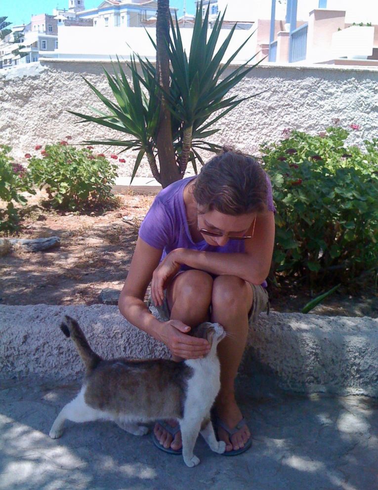 PHOTO: Joan Bowell, pictured here, created God's Little People Cat Rescue on the Greek island of Syros as a sanctuary for rescued sick and needy cats.