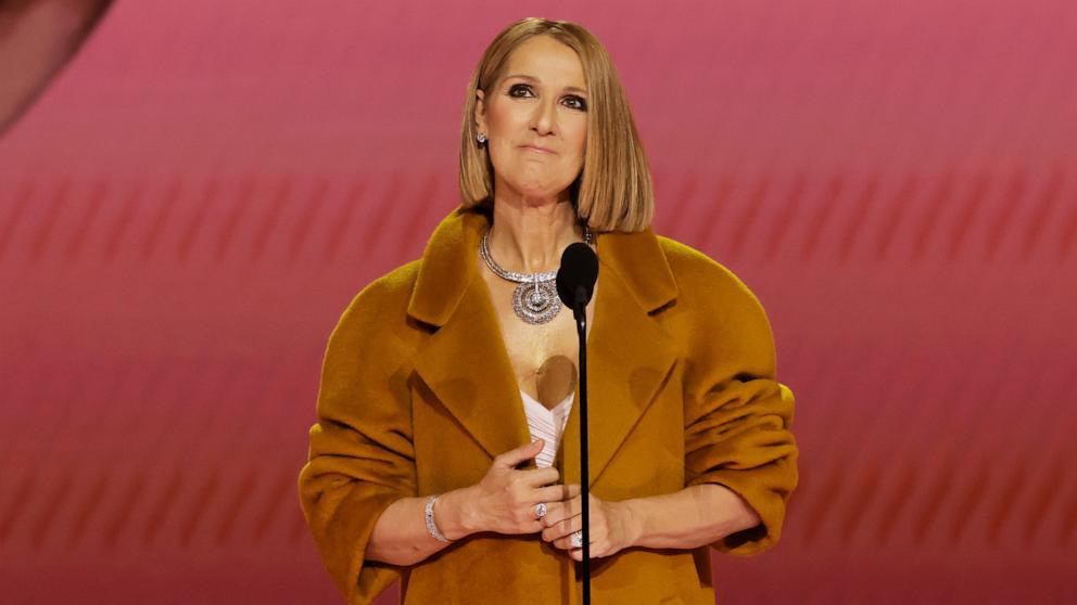 PHOTO: Celine Dion speaks onstage during the 66th GRAMMY Awards, Feb. 4, 2024, in Los Angeles