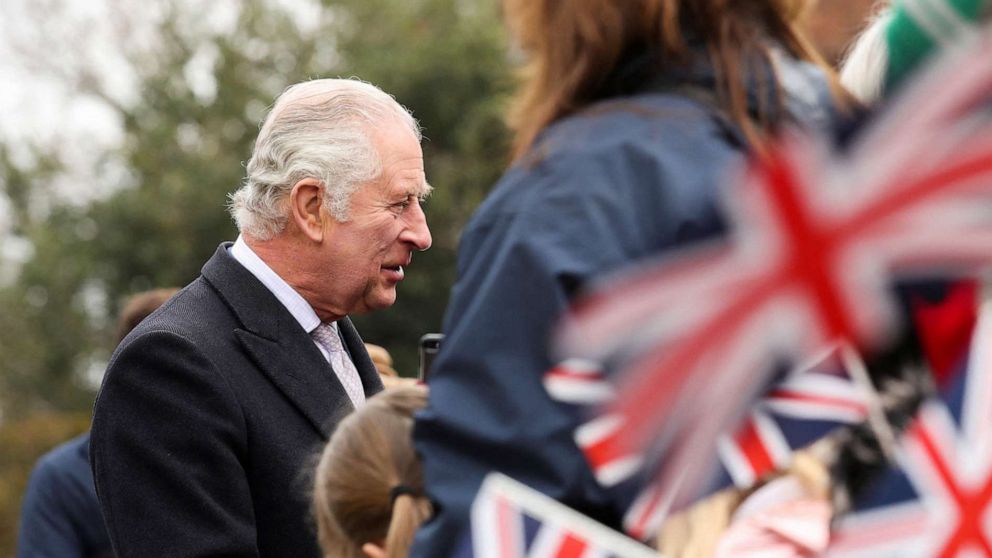 PHOTO: Britain's King Charles greets people as he and Queen Camilla visit Colchester Castle in Colchester, Britain, March 7, 2023.