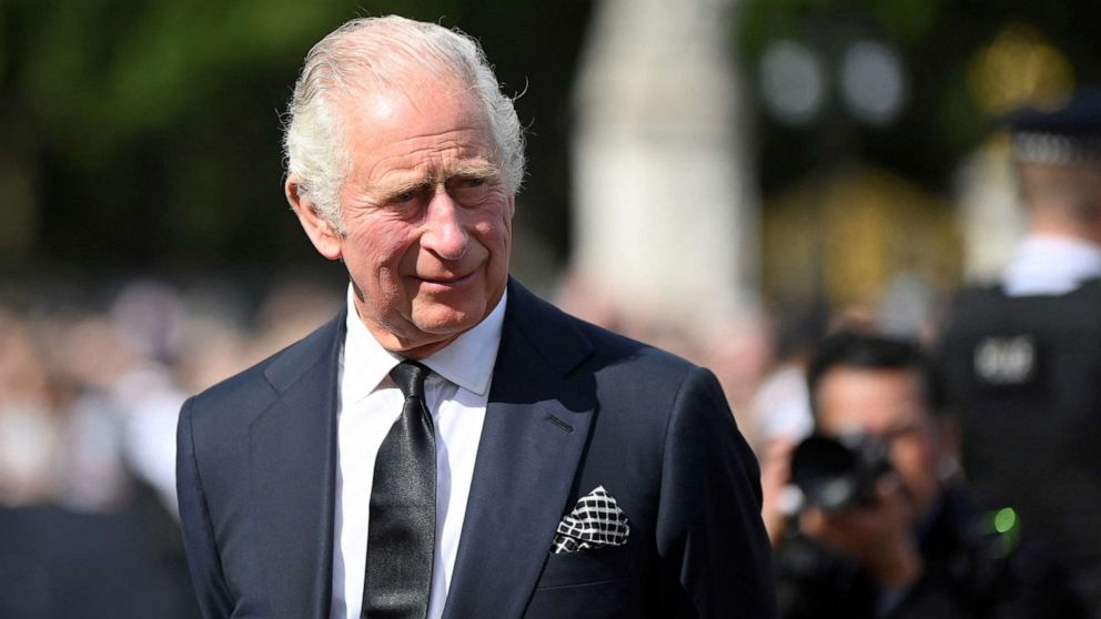 PHOTO: Britain's King Charles looks on outside Buckingham Palace, following the passing of Britain's Queen Elizabeth, in London, Sept. 9, 2022.