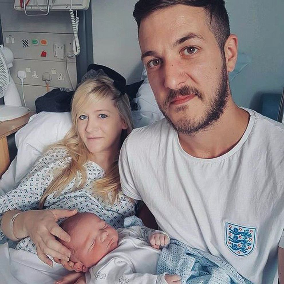 PHOTO: This is an undated hand out photo of Chris Gard and Connie Yates with their son Charlie Gard at Great Ormond Street Hospital, in London.