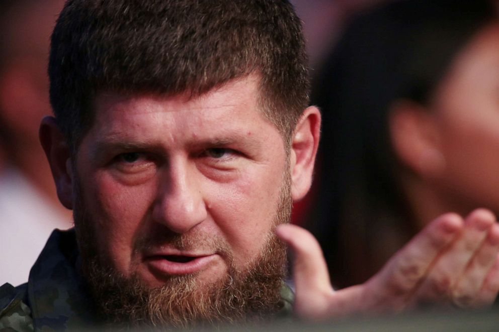 PHOTO: The head of the Chechen Republic, Ramzan Kadyrov, gestures while in attendance at UFC 242 in Abu Dhabi, United Arab Emirates, on Sept. 7, 2019.