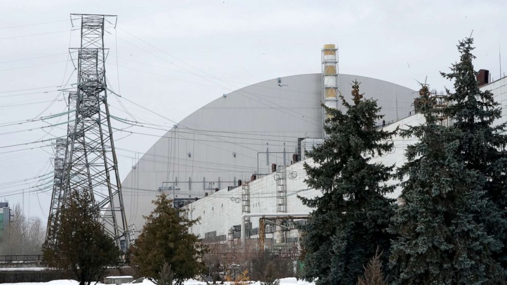 PHOTO: Safe Confinement cover at Chernobyl Nuclear Power Plant over the damaged reactor, Feb. 6, 2022 in Pripyat, Chernobyl Exclusion Zone, Ukraine.