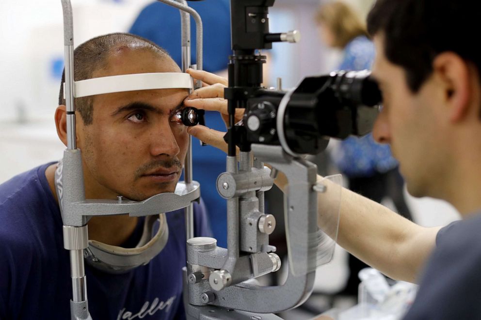 PHOTO: Fabian Salazar is examined in the emergency room at the ocular trauma unit at Hospital del Salvador in Santiago, Chile, Nov. 12, 2019.