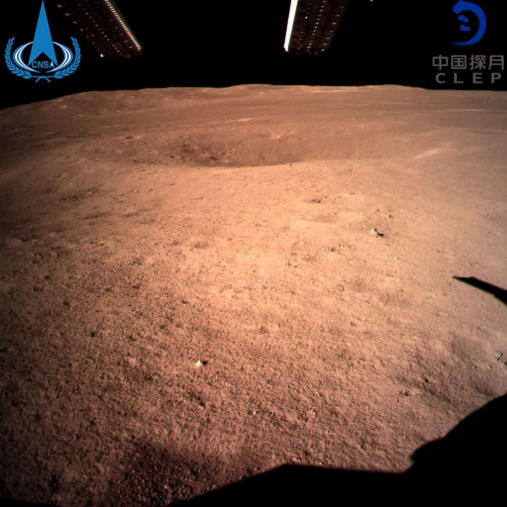 PHOTO: In this photo provided Jan. 3, 2019, by China National Space Administration via Xinhua News Agency, the first image of the moon's far side taken by China's Chang'e-4 probe.