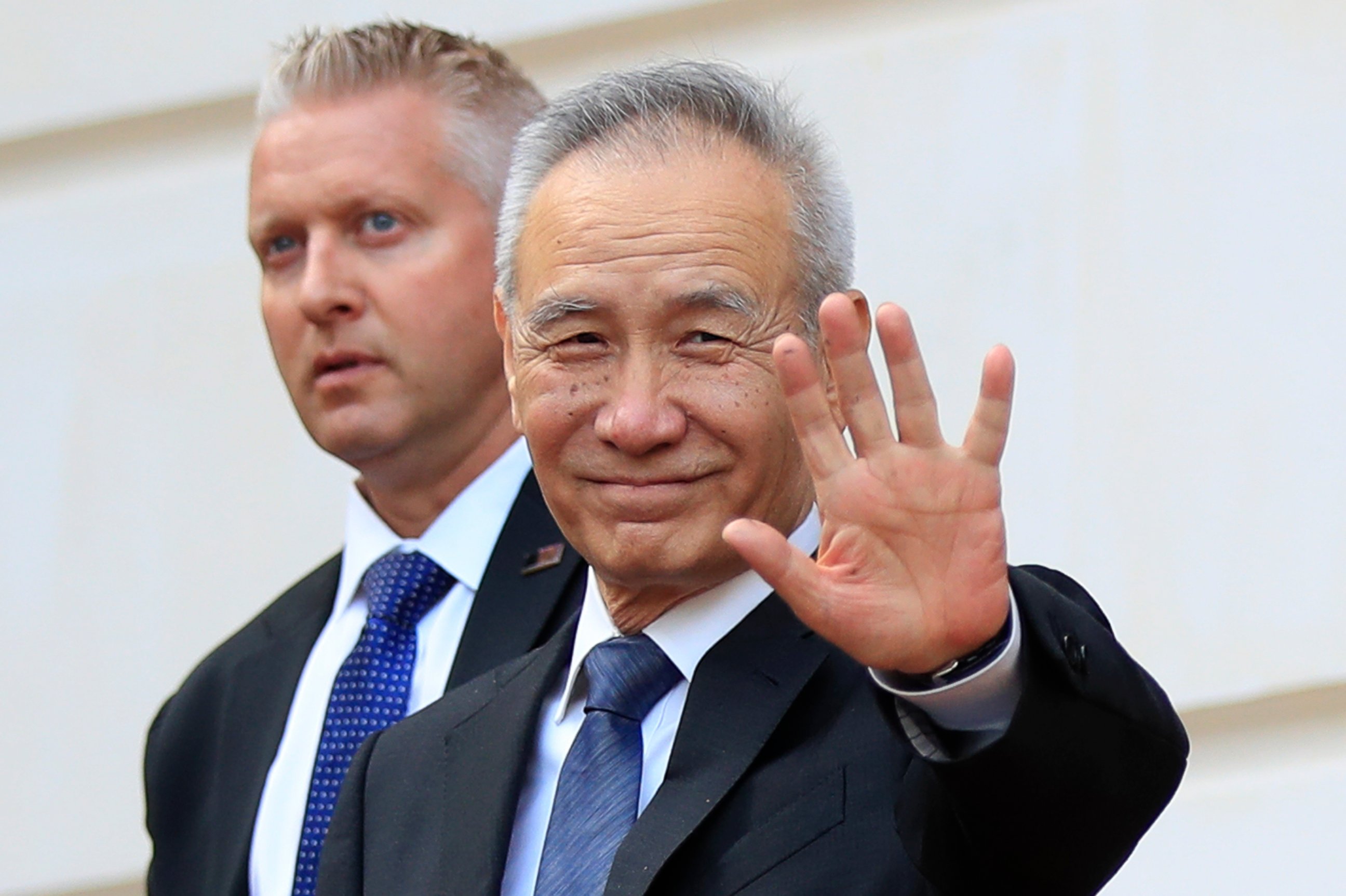 PHOTO: Chinese Vice Premier Liu He leaves the Office of the United States Trade Representative in Washington, Thursday, May 9, 2019, during trade talks between the United States and China.