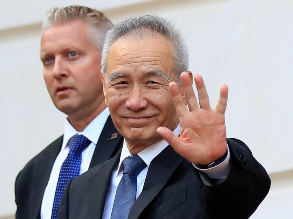 PHOTO: Chinese Vice Premier Liu He leaves the Office of the United States Trade Representative in Washington, Thursday, May 9, 2019, during trade talks between the United States and China.