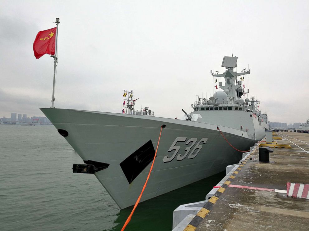 PHOTO: A Chinese People's Liberation Army Navy ship is seen at a military port, Dec. 9, 2018 in Zhanjiang, China.