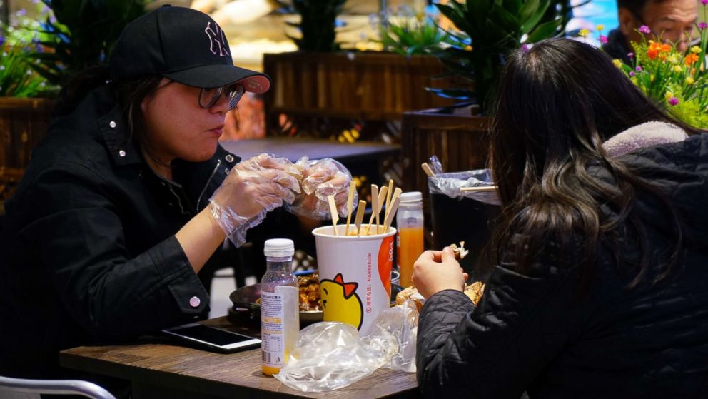 PHOTO: The in-store restaurant is popular among middle-class Chinese for the freshness of the seafood, but it also provides other options, including quick meals and desserts, in Beijing, Nov. 7, 2018.