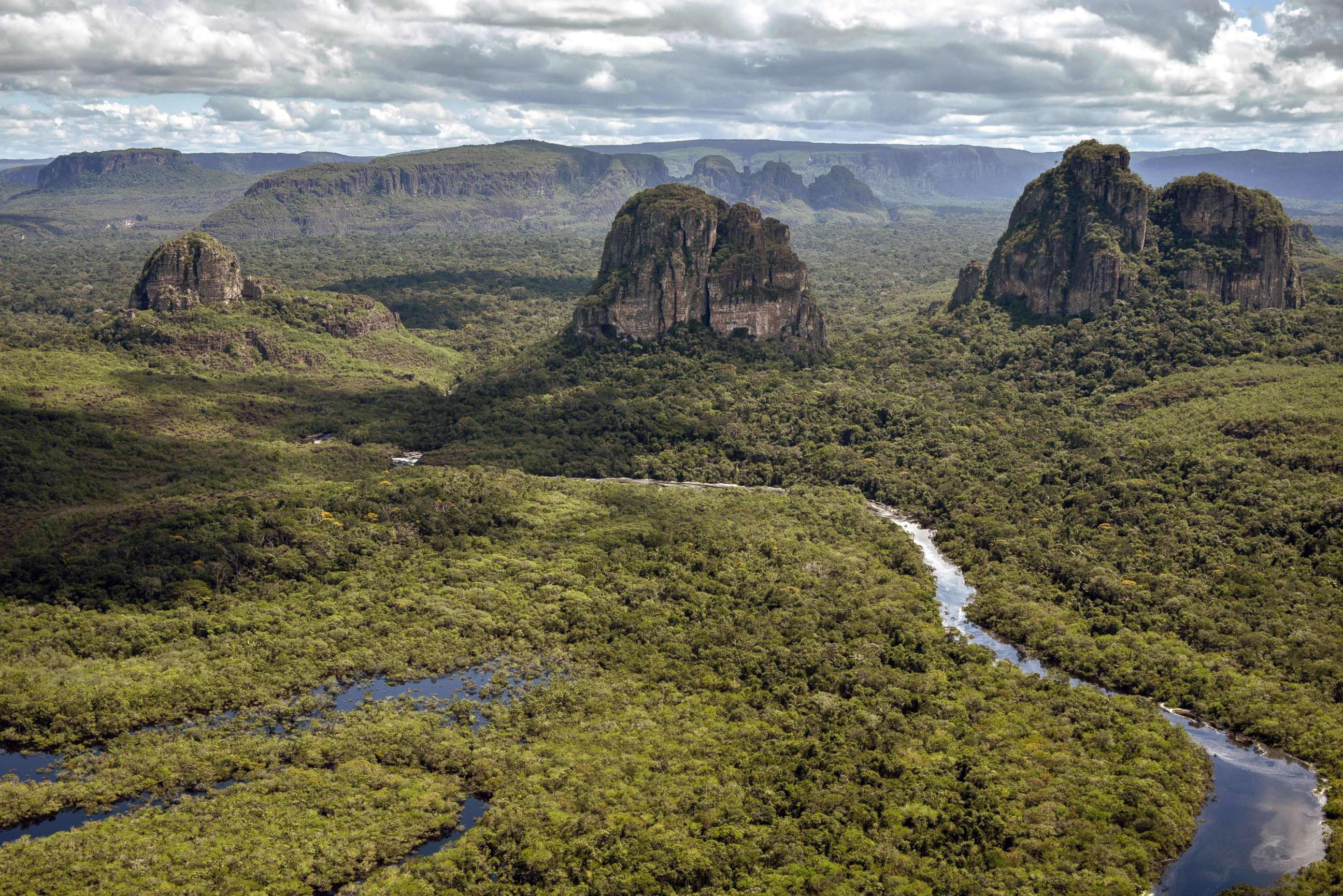 PHOTO: Aerial view of the Serrania de Chiribiquete, located in the Amazonian jungle departments of Caqueta and Guaviare, Colombia, June 7, 2018.