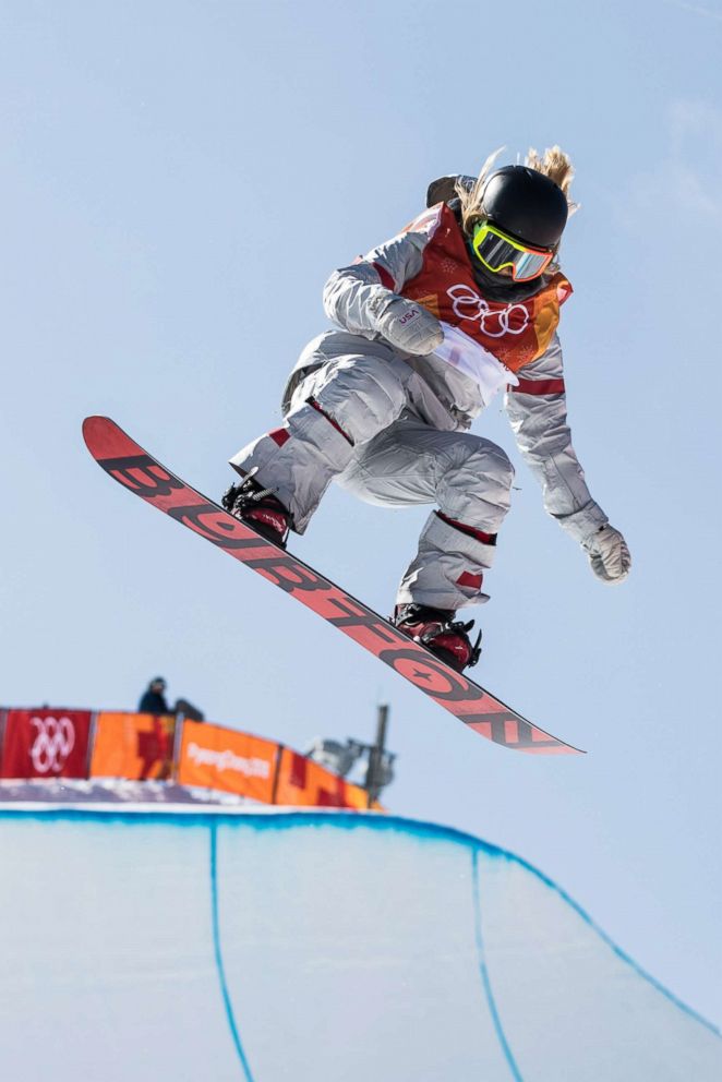 PHOTO: Chloe Kim of the U.S. competes during ladies' halfpipe finals of snowboard at the 2018 PyeongChang Winter Olympic Games at Phoenix Snow Park in PyeongChang, South Korea, on Feb. 13, 2018.