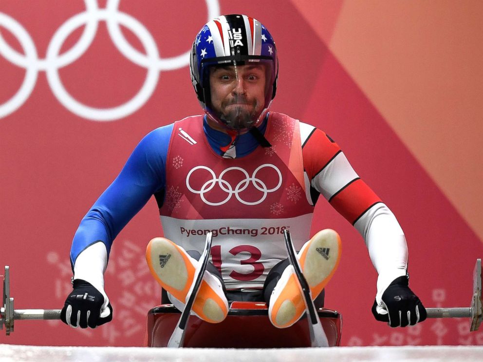 PHOTO: Chris Mazdzer of the U.S. at the start during the mens luge singles competition at the Olympic Sliding Centre during the PyeongChang 2018 Olympic Games, South Korea, Feb. 11, 2018.