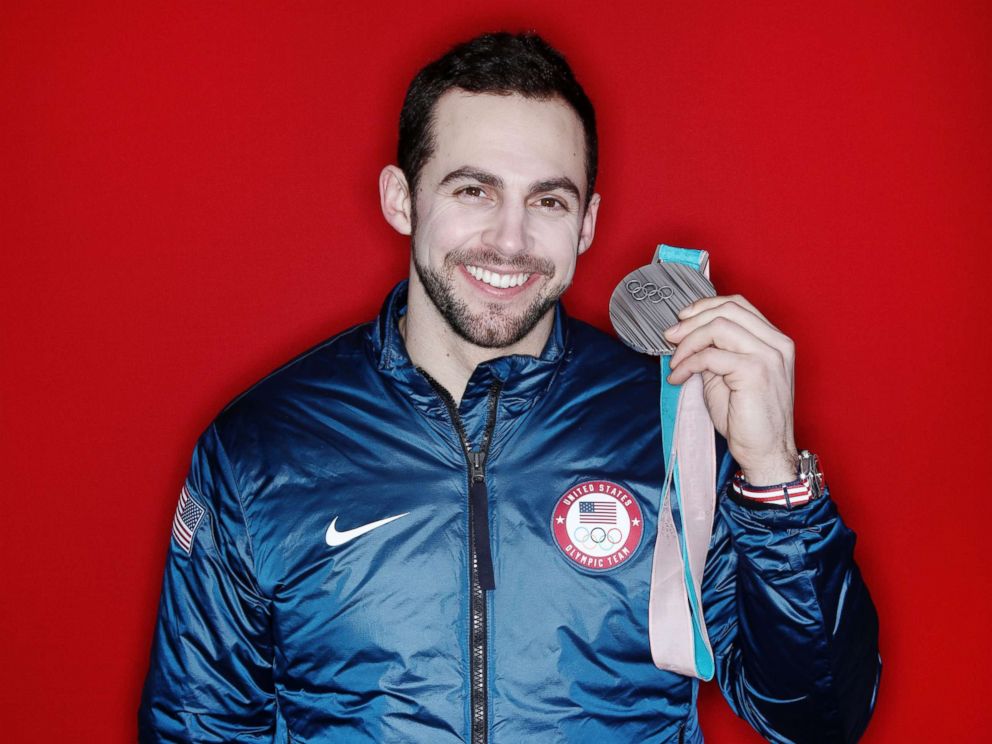 PHOTO: Silver medalist in the luge mens singles Chris Mazdzer of the U.S. poses for a portrait on the Today Show Set, Feb. 12, 2018, in Gangneung, South Korea.