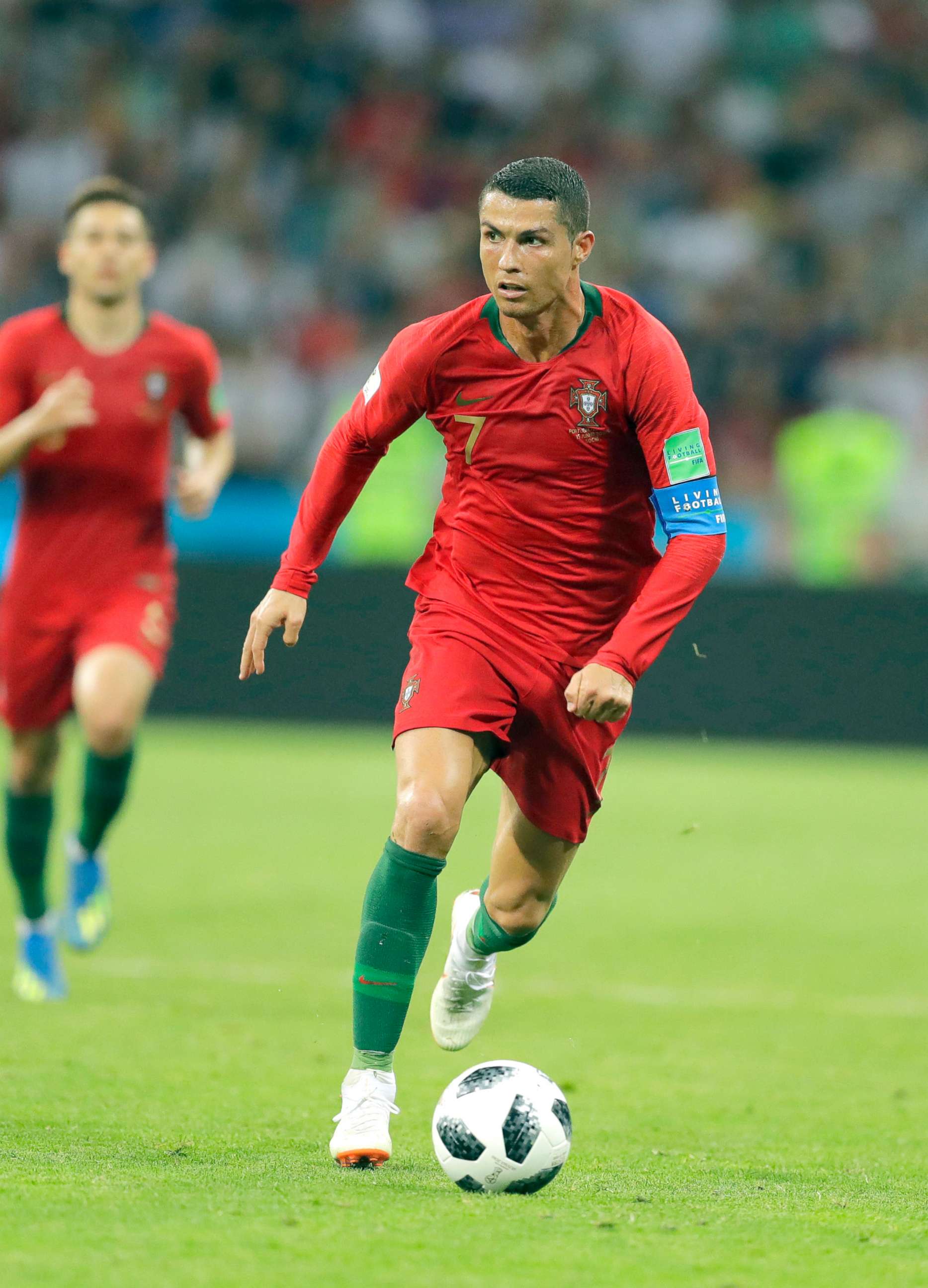 PHOTO: Portugal's Cristiano Ronaldo controls the ball during the group B match between Portugal and Spain at the 2018 soccer World Cup in the Fisht Stadium in Sochi, Russia, June 15, 2018.