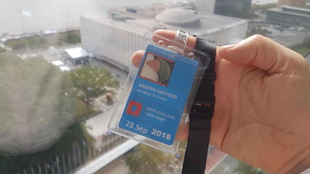 PHOTO: New Zealand Prime Minister's partner, Clarke Gayford, tweeted a picture of their baby's security badge for the United Nation General Assembly in New York.