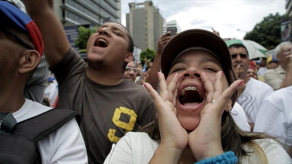 PHOTO: Protesters gather on the streets of Caracas, Venezuela, during an anti-government rally.